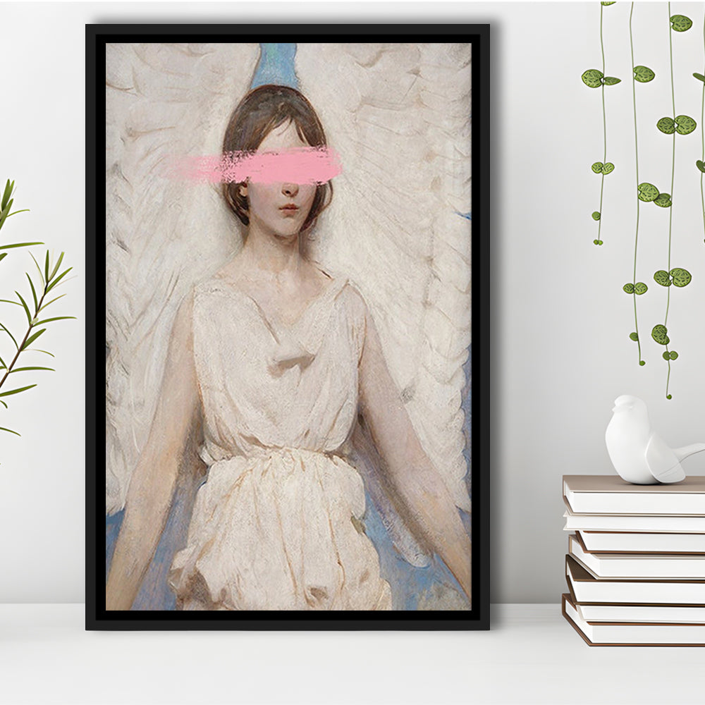 Angel Wall Art Print, Feminist Print, Pink Wall Print, Wall Art, Framed Canvas Prints Wall Art