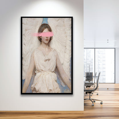 Angel Wall Art Print, Feminist Print, Pink Wall Print, Wall Art, Framed Art Prints Wall Decor