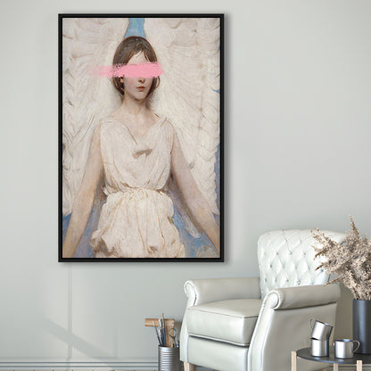 Angel Wall Art Print, Feminist Print, Pink Wall Print, Wall Art, Framed Canvas Prints Wall Art