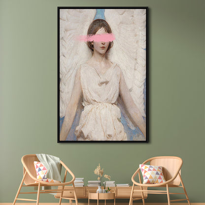 Angel Wall Art Print, Feminist Print, Pink Wall Print, Wall Art, Framed Canvas Prints Wall Art