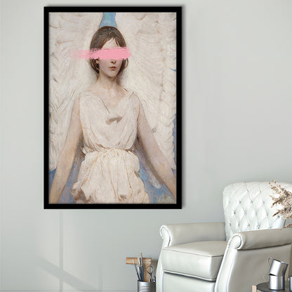 Angel Wall Art Print, Feminist Print, Pink Wall Print, Wall Art, Framed Art Prints Wall Decor