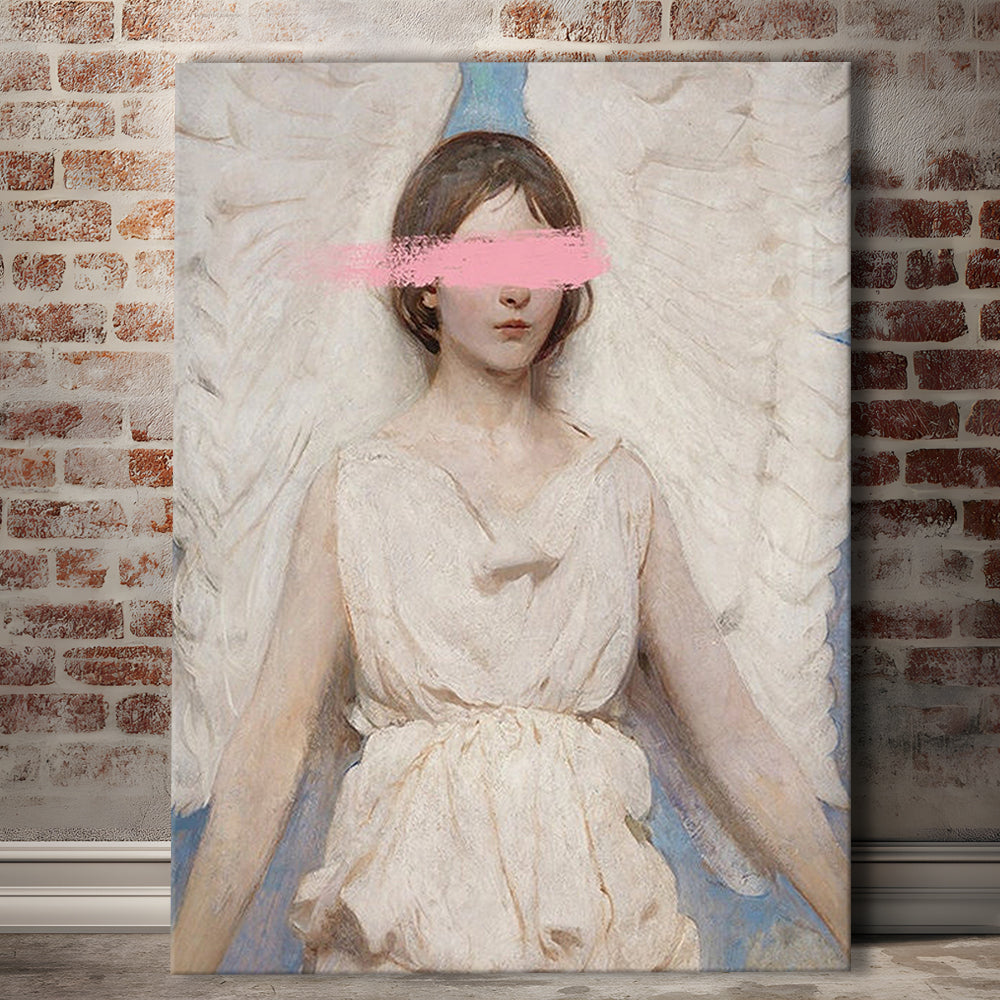 Angel Wall Art Print, Feminist Print, Pink Wall Print, Wall Art, Canvas Prints Wall Art