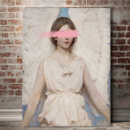 Angel Wall Art Print, Feminist Print, Pink Wall Print, Wall Art, Canvas Prints Wall Art