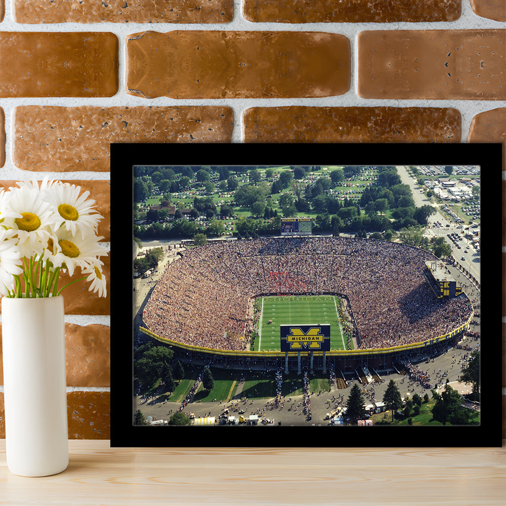 Ann Arbor Michigan, Stadium Canvas, Sport Art, Gift for him, Framed Art Print Wall Decor, Picture Framed