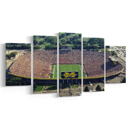Ann Arbor Michigan, Stadium Canvas, Sport Art, Gift for him, 5 Panel, Large Canvas, Canvas Print Wall Art