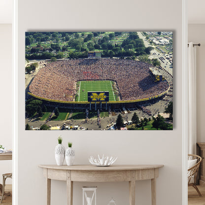 Ann Arbor Michigan, Stadium Canvas, Sport Art, Gift for him, Man Cave Decor, Art Print, Canvas Print Wall Art