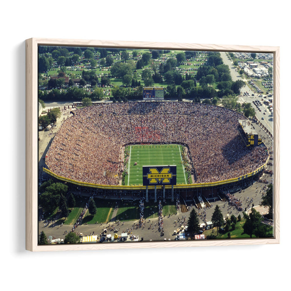 Ann Arbor Michigan, Stadium Canvas, Sport Art, Framed Canvas Print Wall Art, Floating Frame