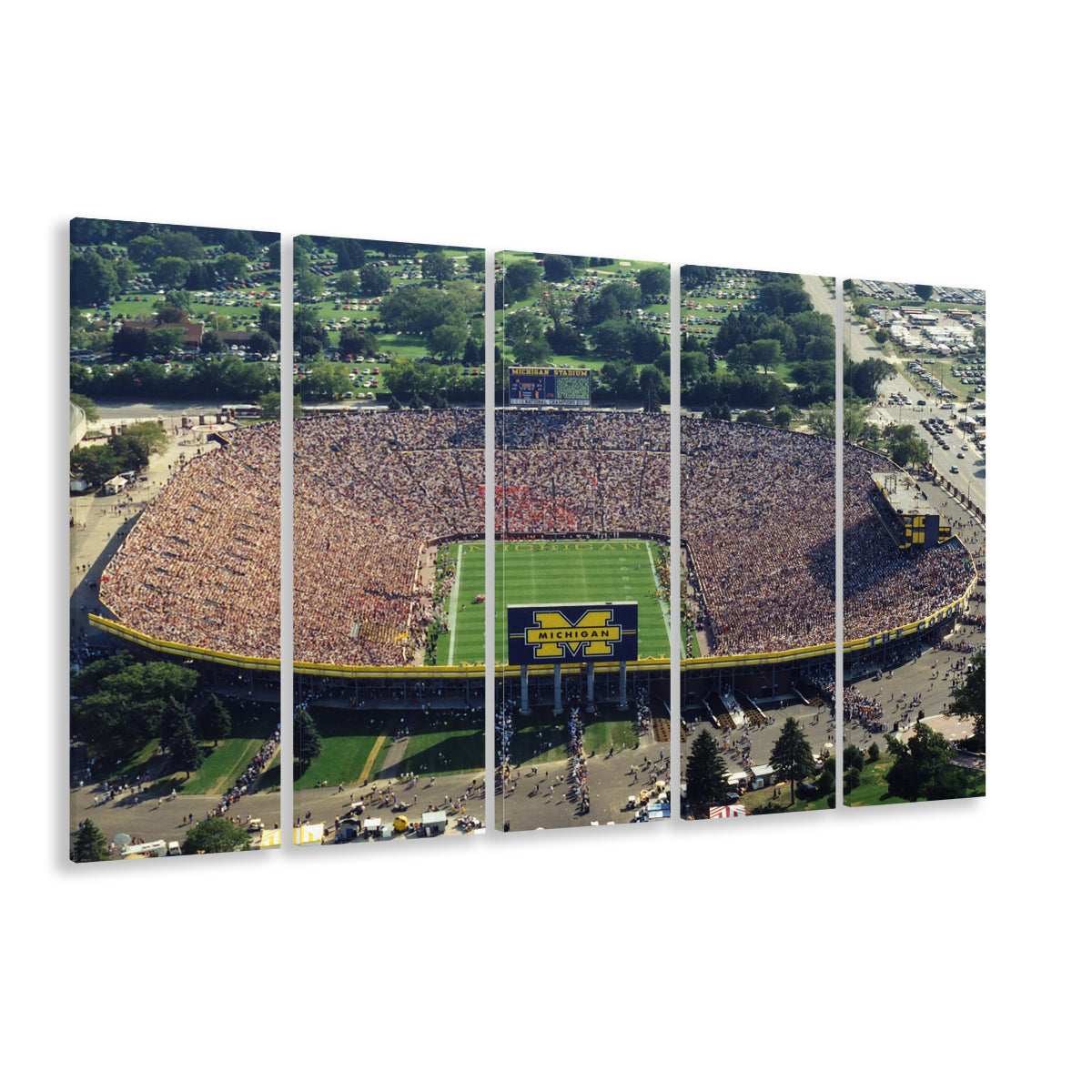 Ann Arbor Michigan, Stadium Canvas, Sport Art, 5 Panel B, Extra Large Canvas, Canvas Print Wall Art