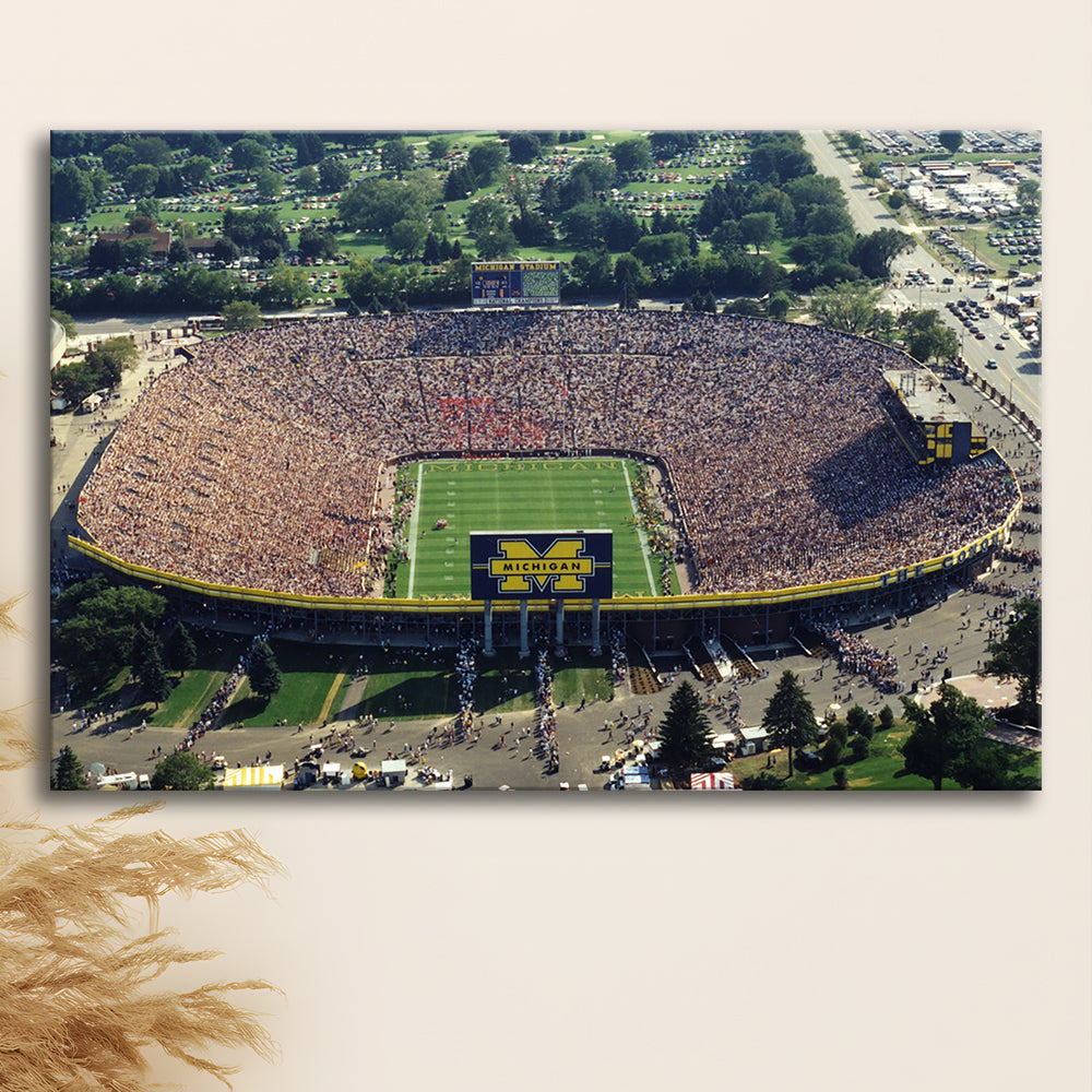 Ann Arbor Michigan, Stadium Canvas, Sport Art, Gift for him, Man Cave Decor, Art Print, Canvas Print Wall Art