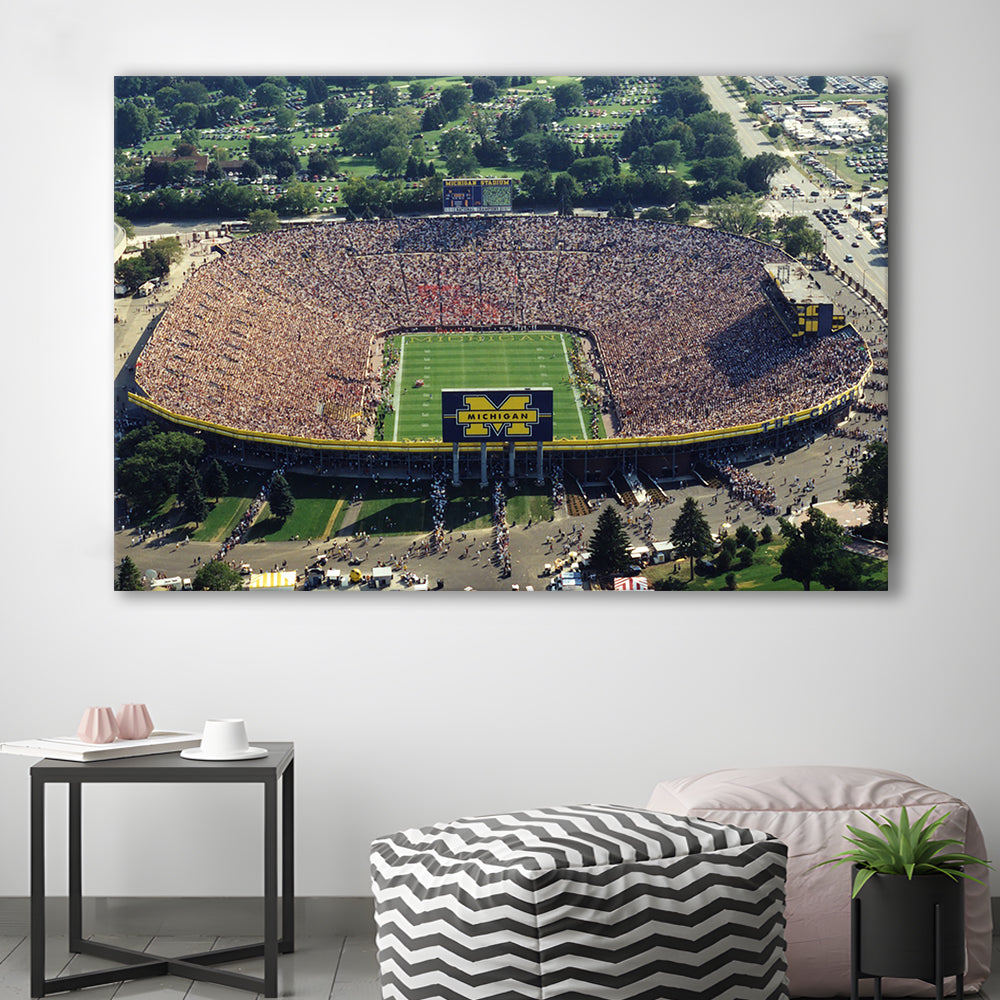 Ann Arbor Michigan, Stadium Canvas, Sport Art, Gift for him, Man Cave Decor, Art Print, Canvas Print Wall Art