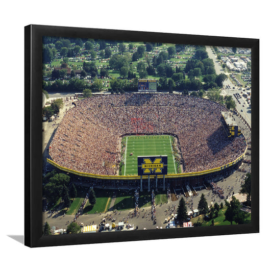 Ann Arbor Michigan, Stadium Canvas, Sport Art, Gift for him, Framed Art Print Wall Decor, Picture Framed
