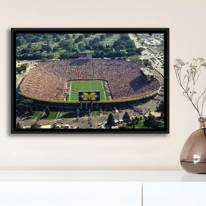 Ann Arbor Michigan, Stadium Canvas, Sport Art, Framed Canvas Print Wall Art, Floating Frame