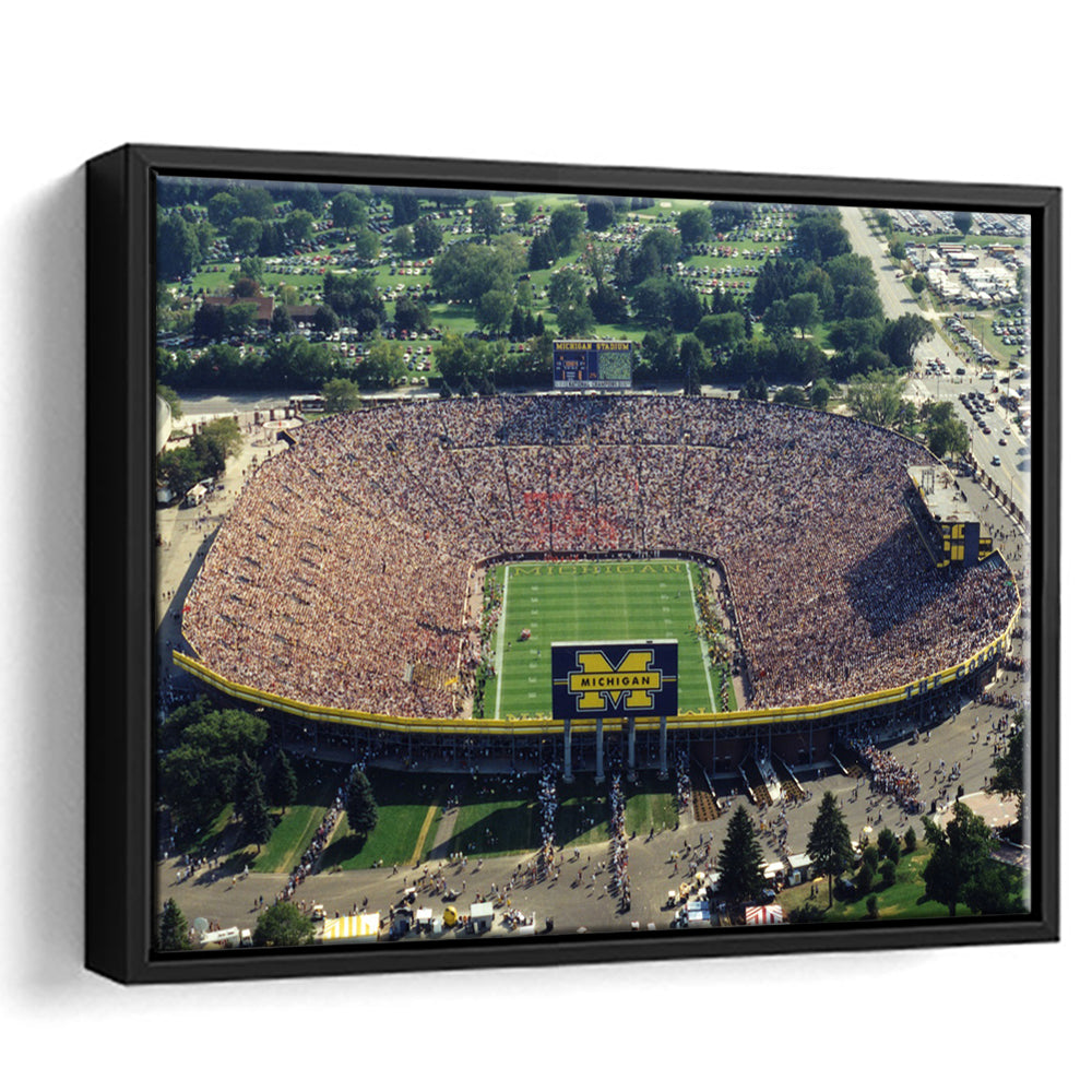 Ann Arbor Michigan, Stadium Canvas, Sport Art, Framed Canvas Print Wall Art, Floating Frame