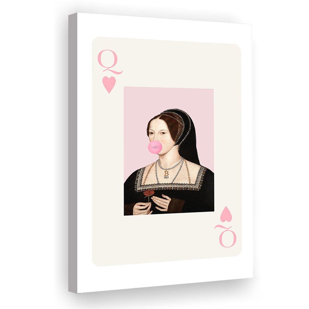 Anne Boleyn Queen Of Hearts, Canvas Art Print Decor, Painting Art, Canvas Prints Wall Art