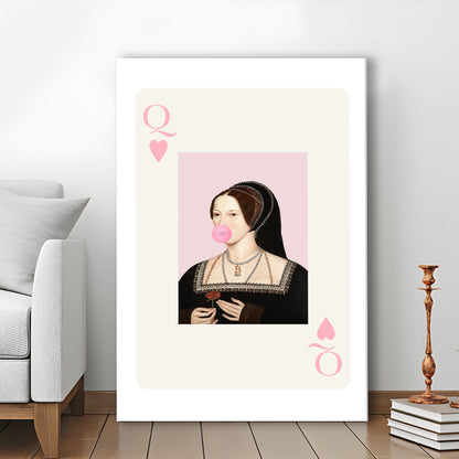 Anne Boleyn Queen Of Hearts, Canvas Art Print Decor, Painting Art, Canvas Prints Wall Art