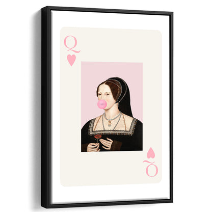 Anne Boleyn Queen Of Hearts, Floating Framed Canvas Art Print,, Framed Canvas Prints Wall Art