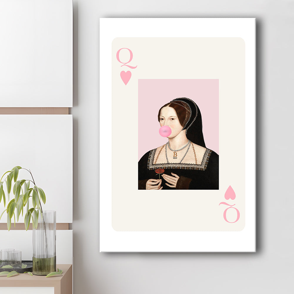 Anne Boleyn Queen Of Hearts, Canvas Art Print Decor, Painting Art, Canvas Prints Wall Art