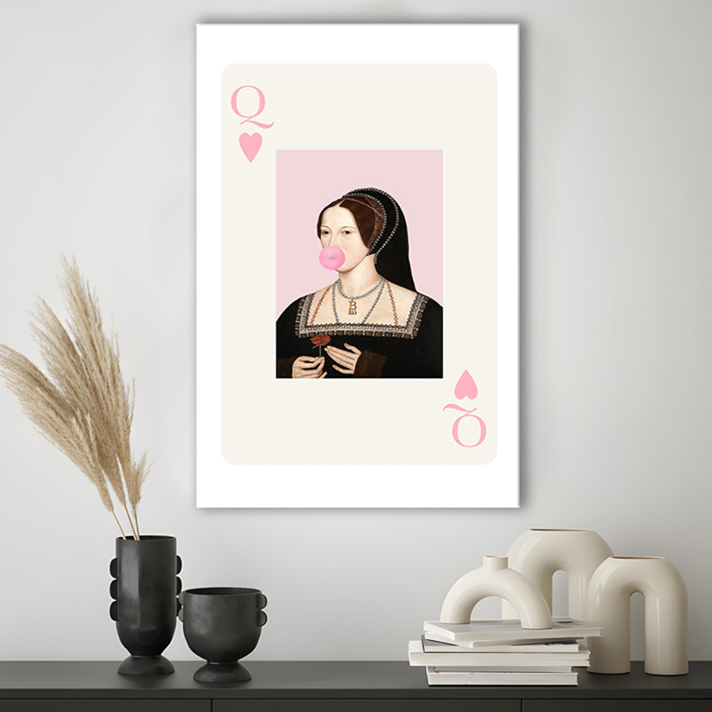 Anne Boleyn Queen Of Hearts, Canvas Art Print Decor, Painting Art, Canvas Prints Wall Art