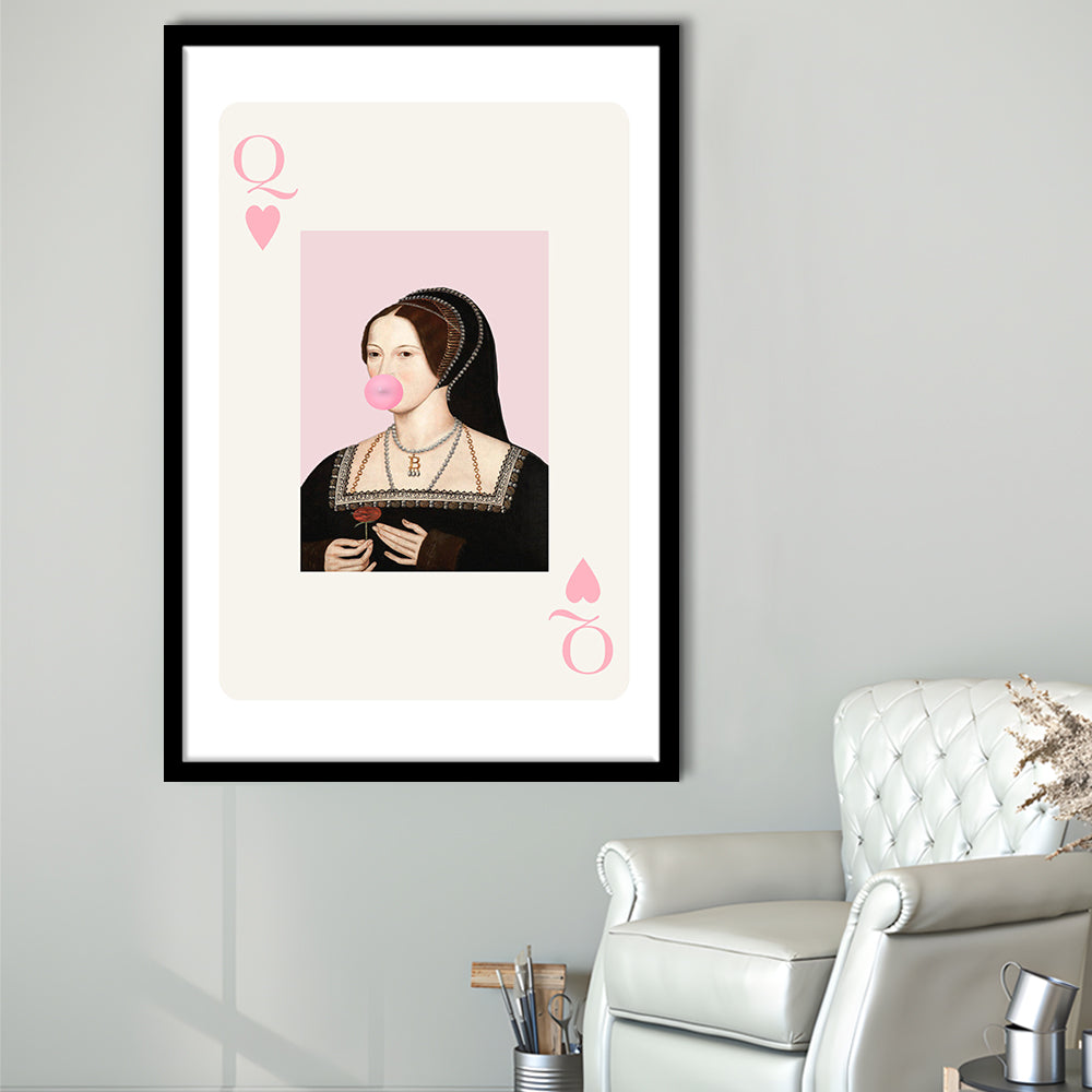Anne Boleyn Queen Of Hearts, Framed Picture Print,, Framed Art Prints Wall Decor