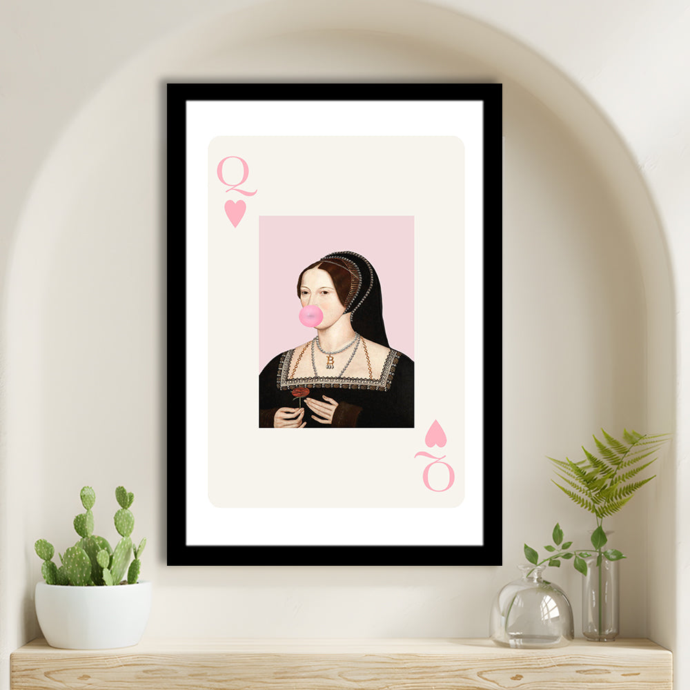 Anne Boleyn Queen Of Hearts, Framed Picture Print,, Framed Art Prints Wall Decor