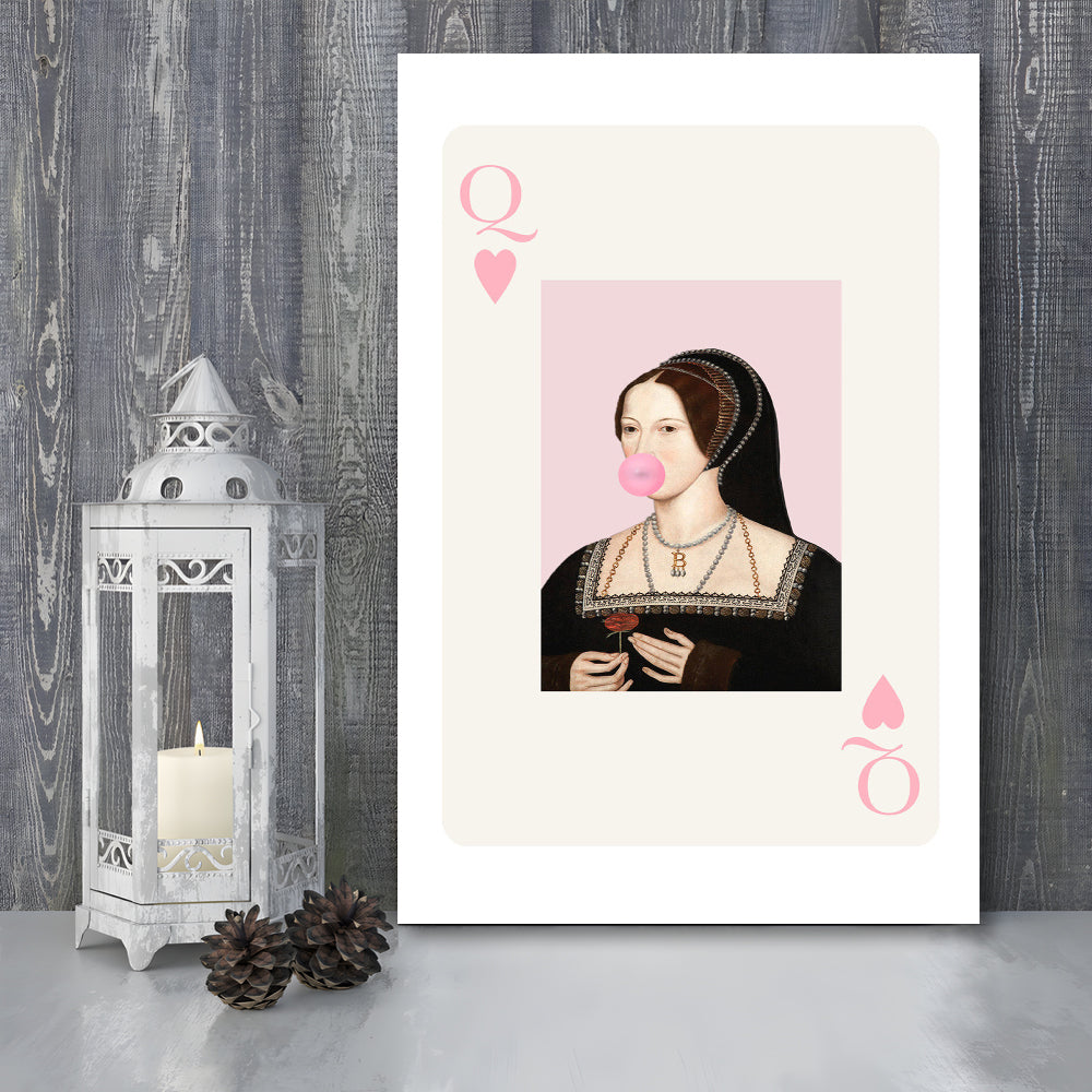 Anne Boleyn Queen Of Hearts, Canvas Art Print Decor, Painting Art, Canvas Prints Wall Art