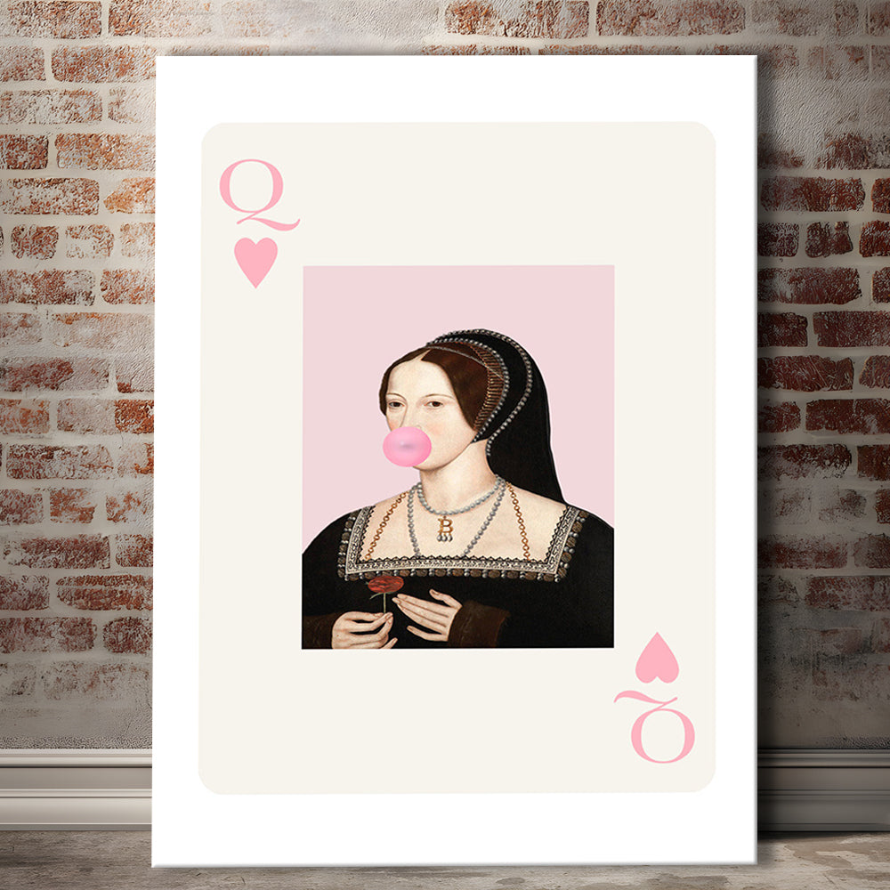 Anne Boleyn Queen Of Hearts, Canvas Art Print Decor, Painting Art, Canvas Prints Wall Art