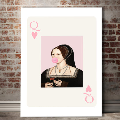 Anne Boleyn Queen Of Hearts, Canvas Art Print Decor, Painting Art, Canvas Prints Wall Art