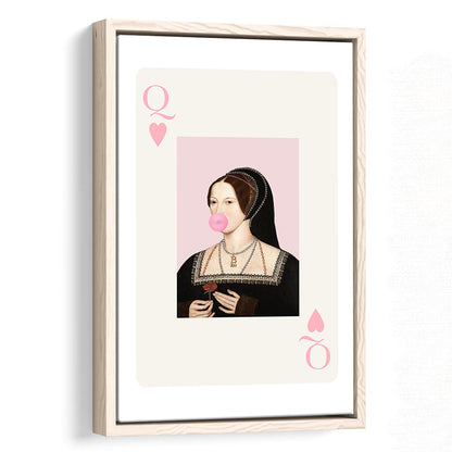 Anne Boleyn Queen Of Hearts, Floating Framed Canvas Art Print,, Framed Canvas Prints Wall Art