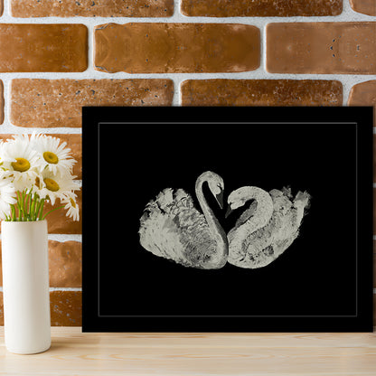 Antique Swan Painting Print Yourself 19th Century Art Square Vintage Framed Art Print Wall Decor