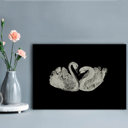 Antique Swan Painting Print Yourself 19th Century Art Square Vintage Framed Art Print Wall Decor