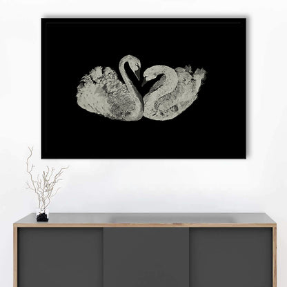 Antique Swan Painting Print Yourself 19th Century Art Square Vintage Framed Art Print Wall Decor
