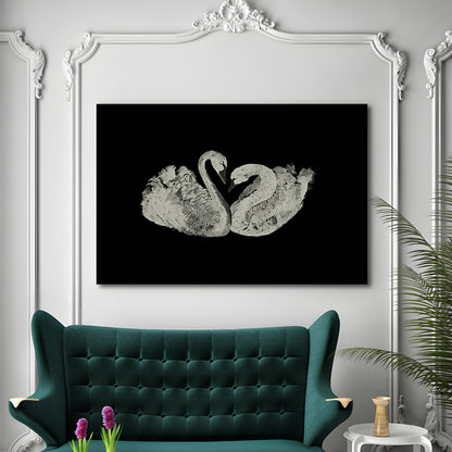Antique Swan Painting Print Yourself 19th Century Art Square Vintage Framed Art Print Wall Decor