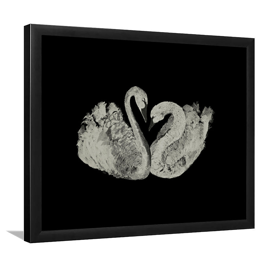 Antique Swan Painting Print Yourself 19th Century Art Square Vintage Framed Art Print Wall Decor