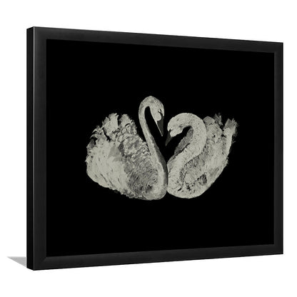 Antique Swan Painting Print Yourself 19th Century Art Square Vintage Framed Art Print Wall Decor