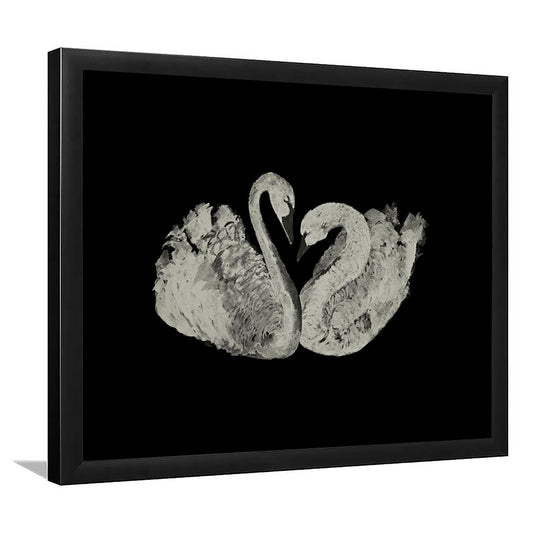 Antique Swan Painting Print Yourself 19th Century Art Square Vintage Framed Art Print Wall Decor