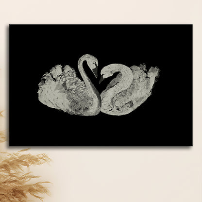 Antique Swan Painting Print Yourself 19th Century Art Square Vintage Canvas Print Wall Art