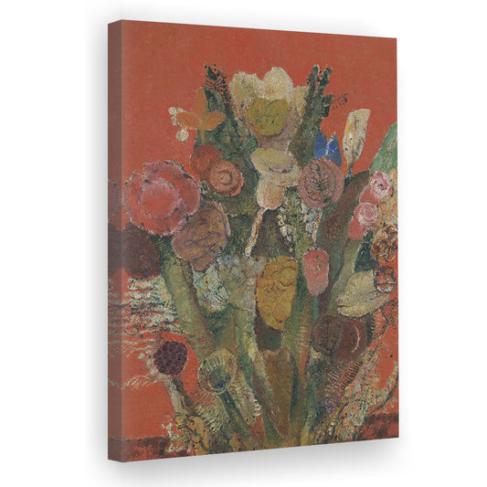 Antique Victorian Botanical Canvas Print Wall Art, Abstract Floral Bouquet Oil Painting Grandmillennial Aesthetic Art