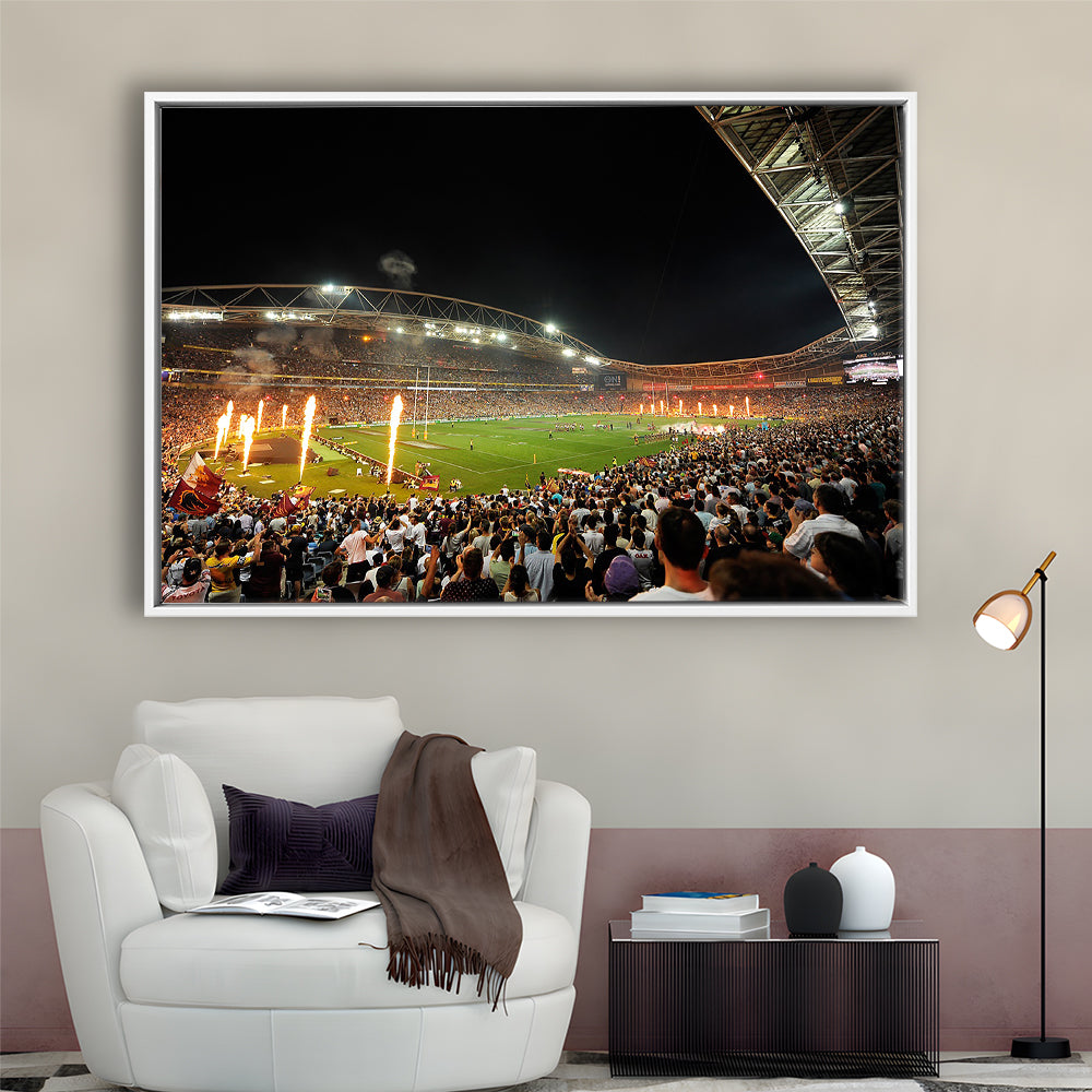 Anz Stadium Grand Final, Stadium Canvas, Sport Art, Framed Canvas Print Wall Art, Floating Frame