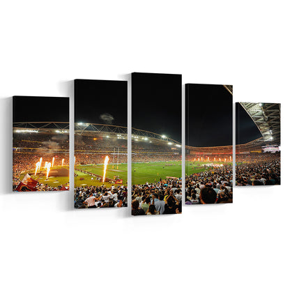 Anz Stadium Grand Final, Stadium Canvas, Sport Art, Gift for him, 5 Panel, Large Canvas, Canvas Print Wall Art