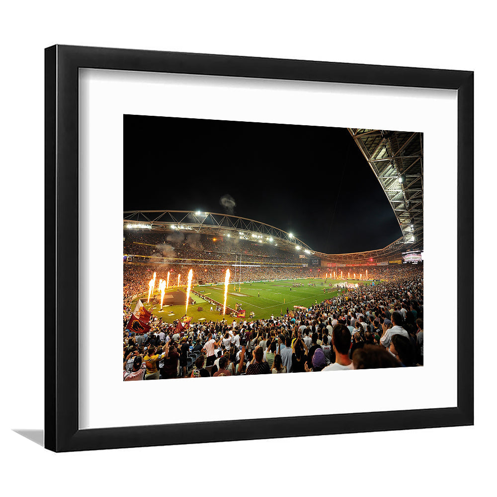 Anz Stadium Grand Final, Stadium Canvas, Sport Art, Gift for him, White Border Framed Art Print Wall Decor