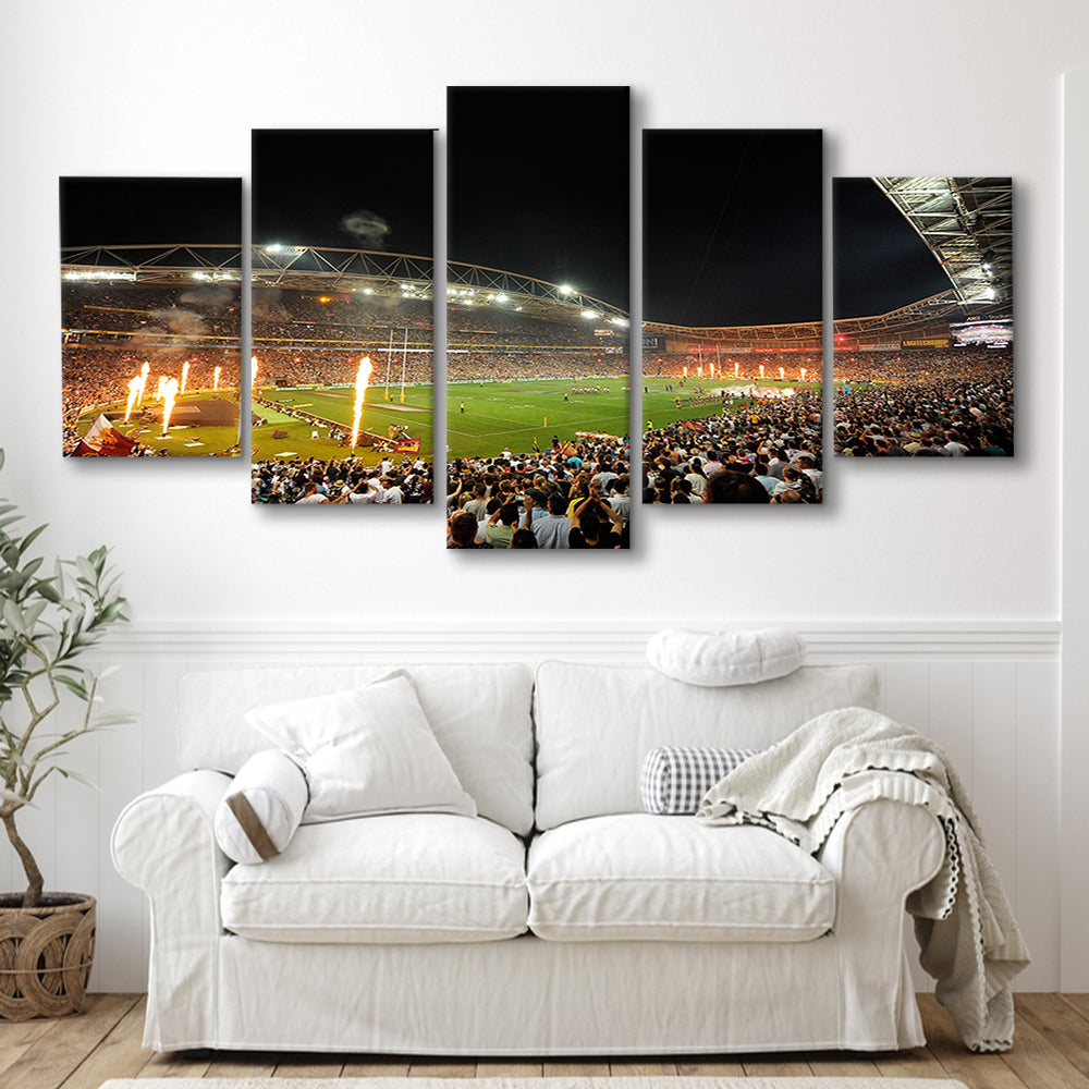 Anz Stadium Grand Final, Stadium Canvas, Sport Art, Gift for him, 5 Panel, Large Canvas, Canvas Print Wall Art