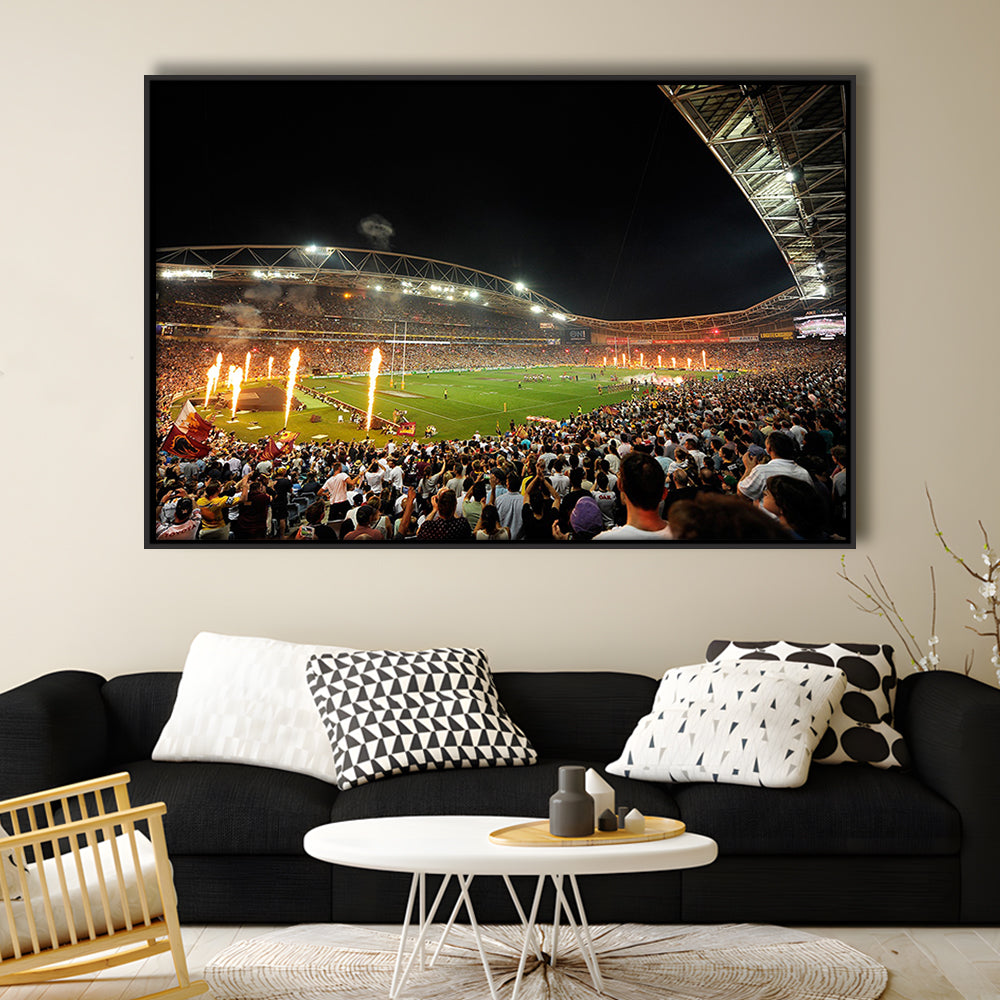 Anz Stadium Grand Final, Stadium Canvas, Sport Art, Framed Canvas Print Wall Art, Floating Frame