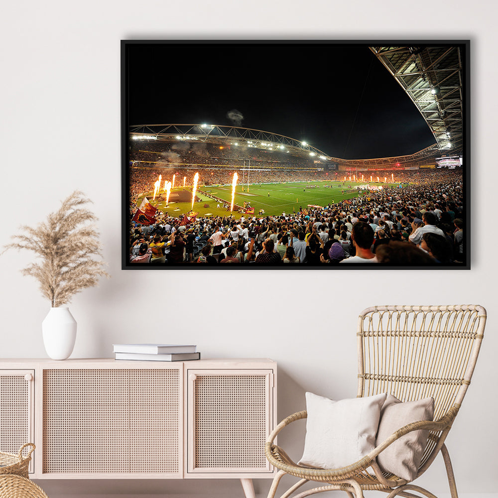 Anz Stadium Grand Final, Stadium Canvas, Sport Art, Framed Canvas Print Wall Art, Floating Frame