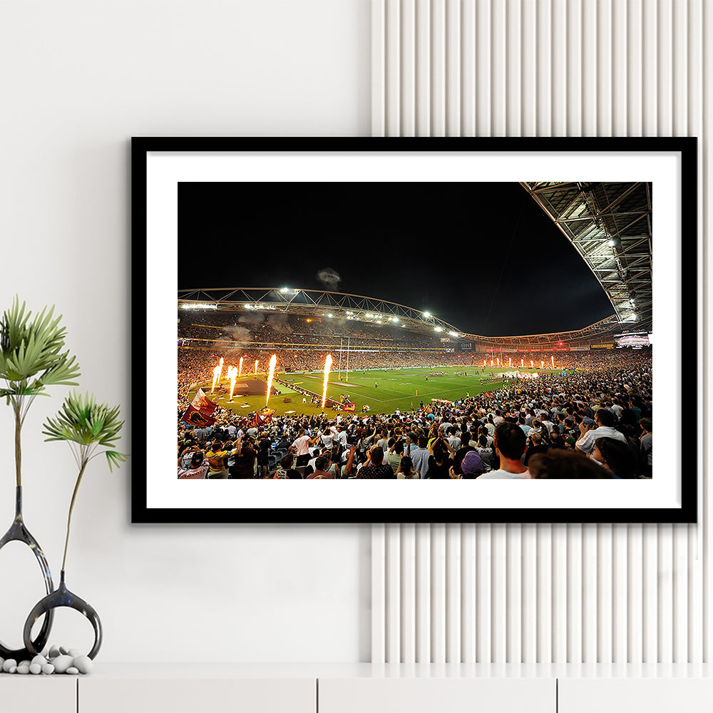 Anz Stadium Grand Final, Stadium Canvas, Sport Art, Gift for him, White Border Framed Art Print Wall Decor