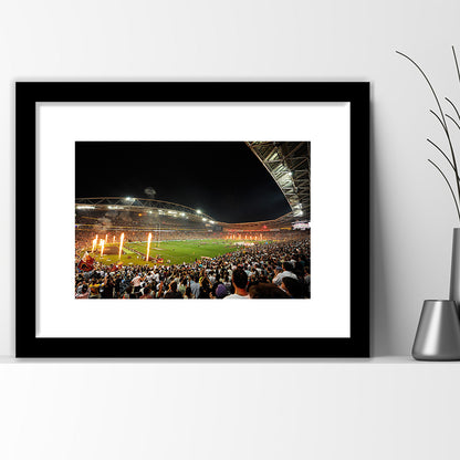 Anz Stadium Grand Final, Stadium Canvas, Sport Art, Gift for him, White Border Framed Art Print Wall Decor