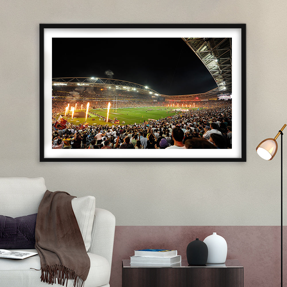 Anz Stadium Grand Final, Stadium Canvas, Sport Art, Gift for him, White Border Framed Art Print Wall Decor