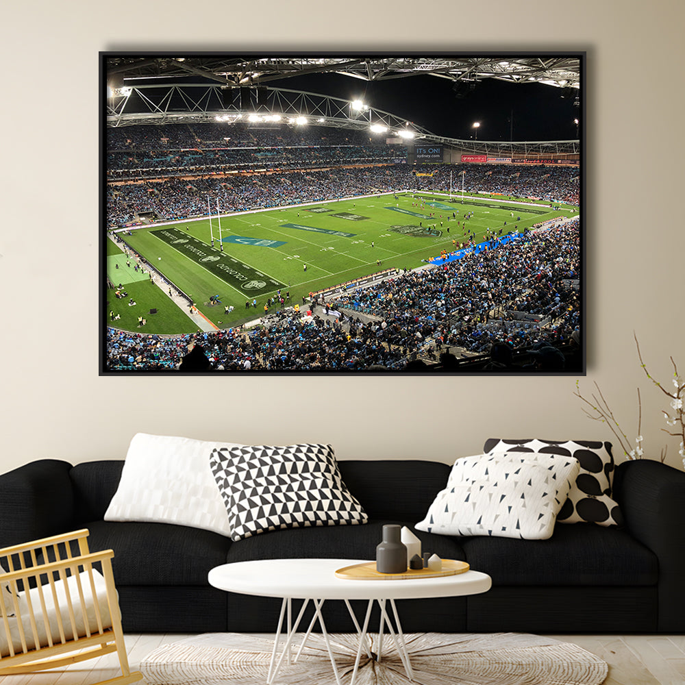 Anz Stadium, Stadium Canvas, Sport Art, Framed Canvas Print Wall Art, Floating Frame