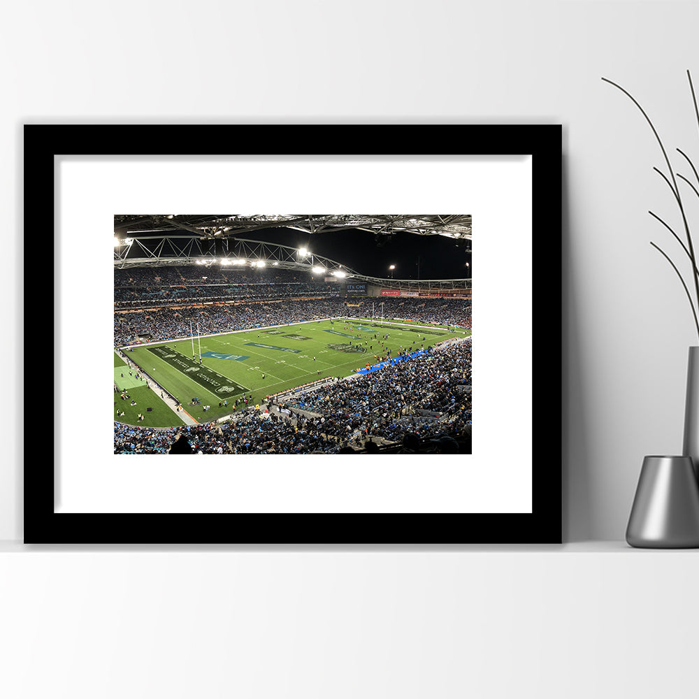 Anz Stadium, Stadium Canvas, Sport Art, Gift for him, White Border Framed Art Print Wall Decor