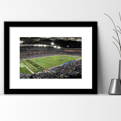 Anz Stadium, Stadium Canvas, Sport Art, Gift for him, White Border Framed Art Print Wall Decor