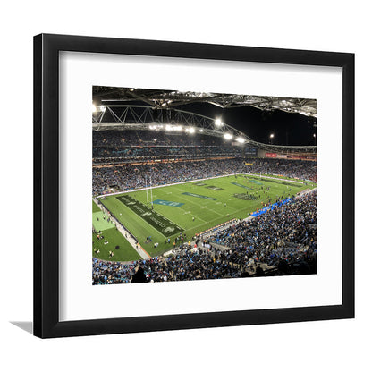 Anz Stadium, Stadium Canvas, Sport Art, Gift for him, White Border Framed Art Print Wall Decor